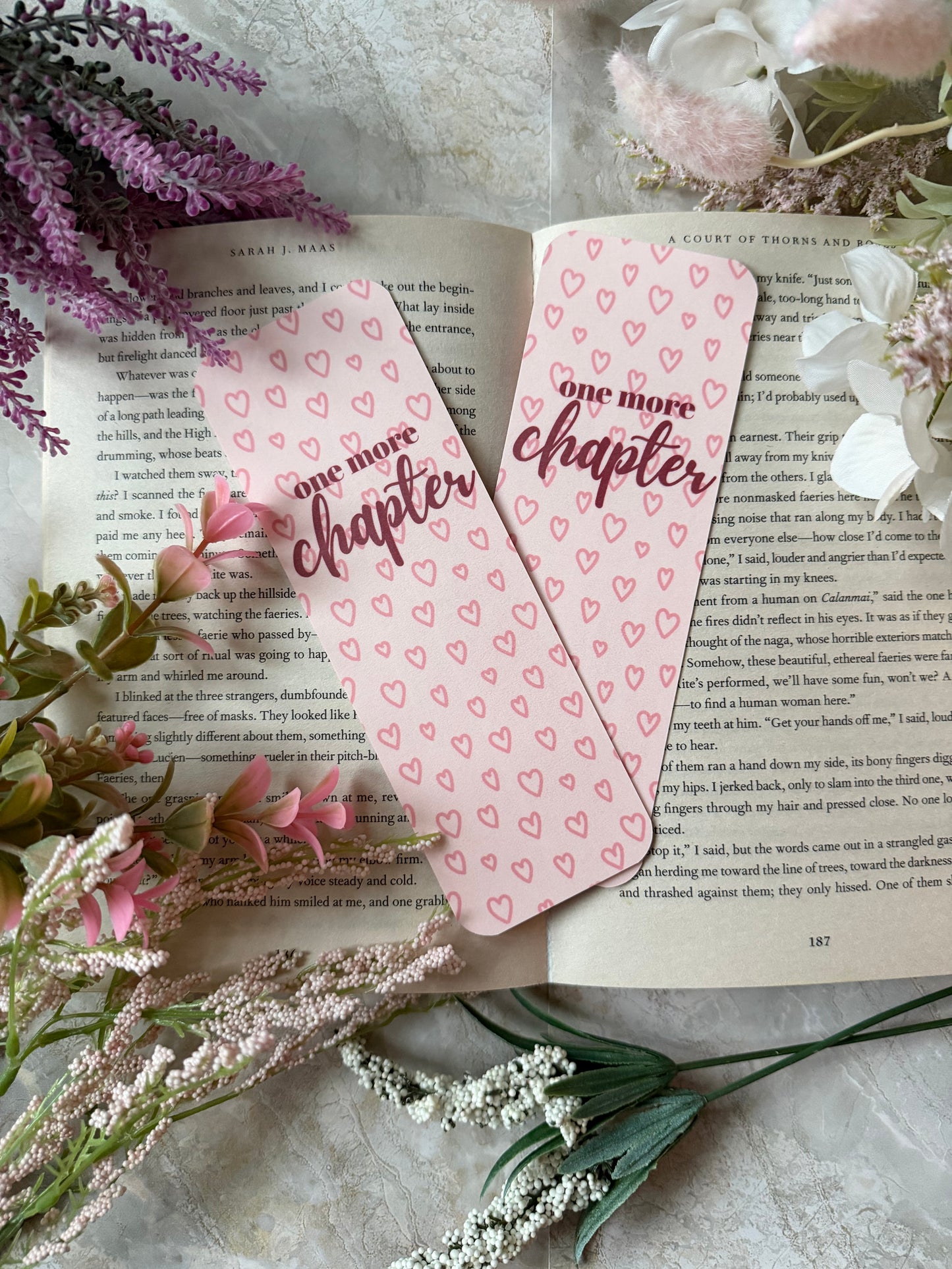 Cardstock One More Chapter Hearts Bookmark