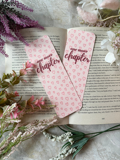 Cardstock One More Chapter Hearts Bookmark