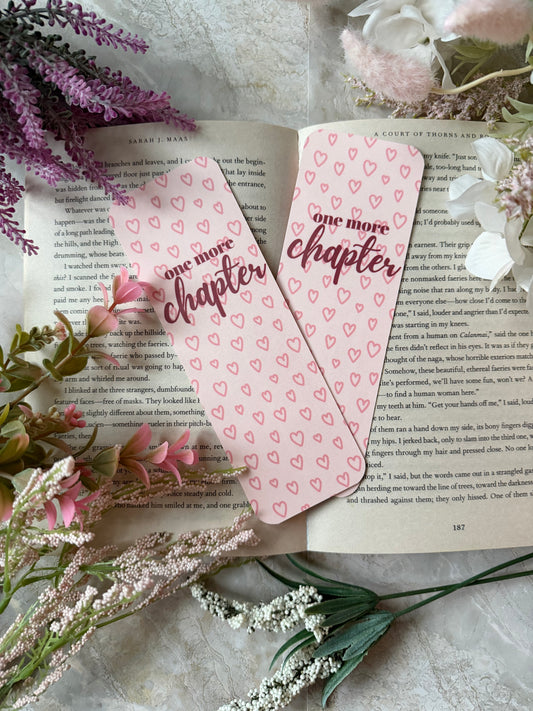 Cardstock One More Chapter Hearts Bookmark