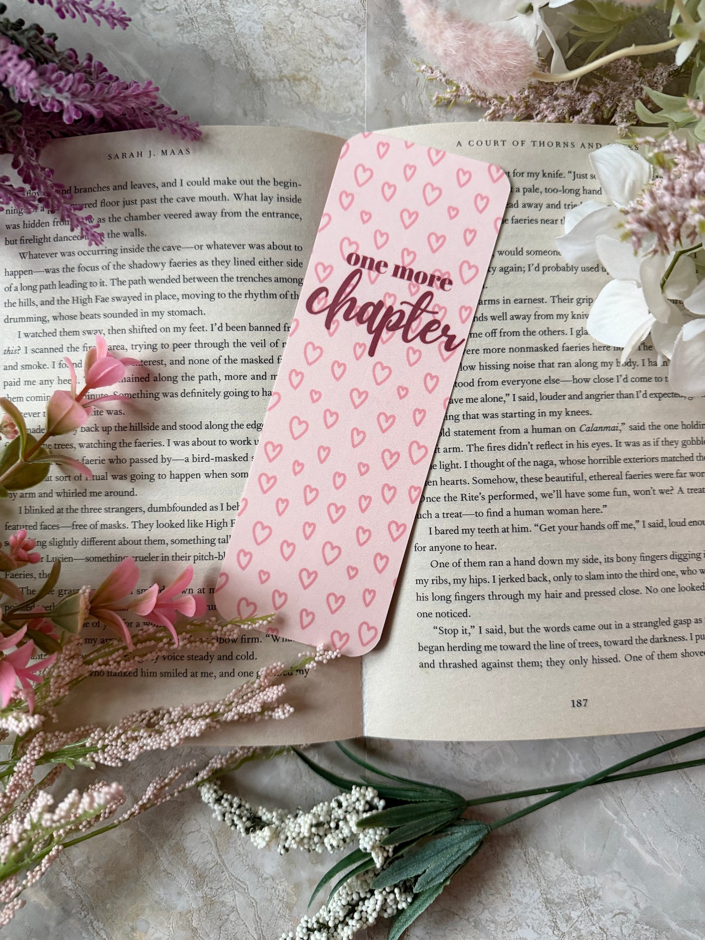 Cardstock One More Chapter Hearts Bookmark