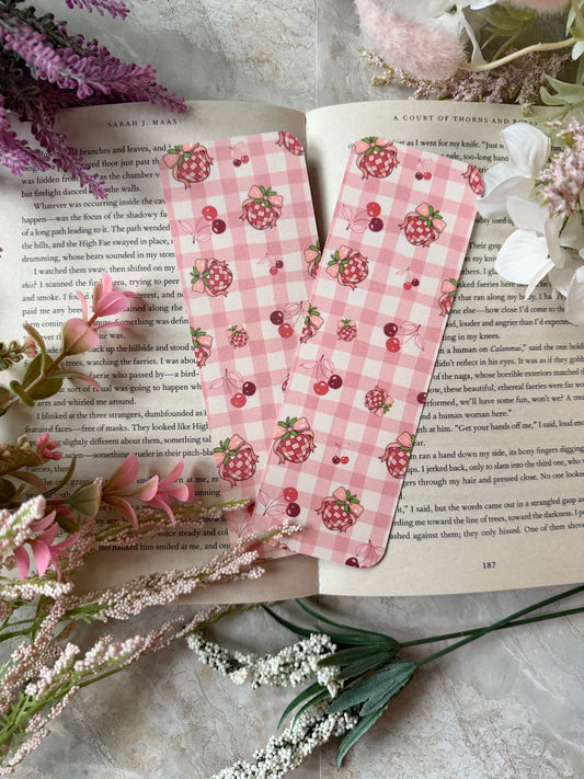 Cardstock Cherry Disco Bookmark
