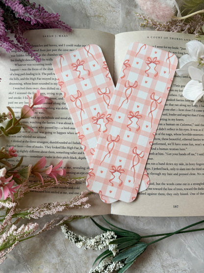 Cardstock Pink Bows Bookmark