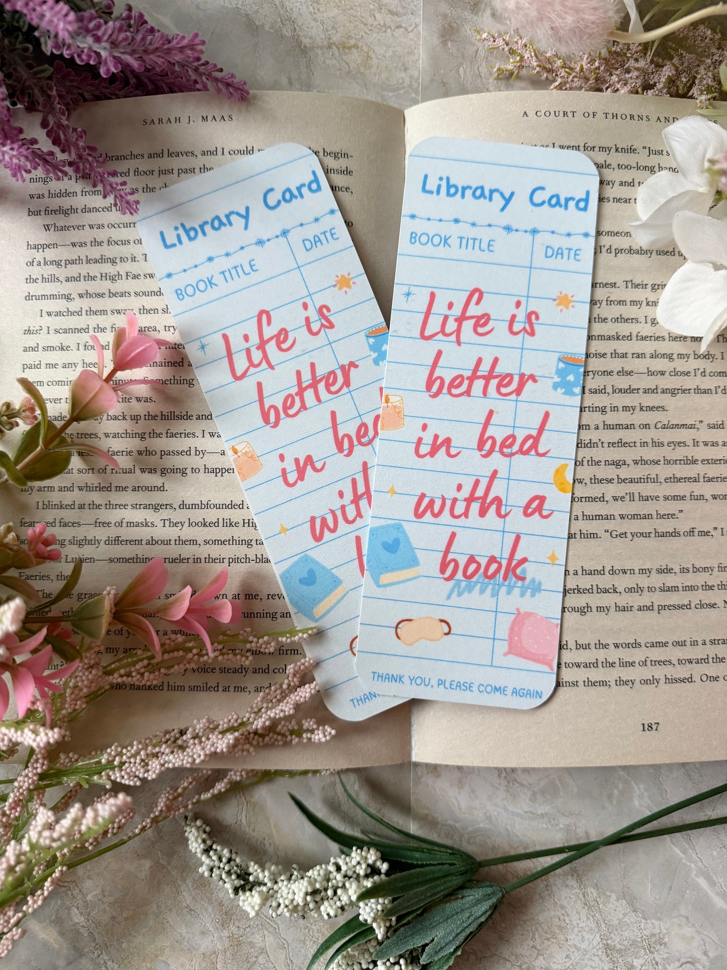 Cardstock Life Is Better in Bed Bookmark