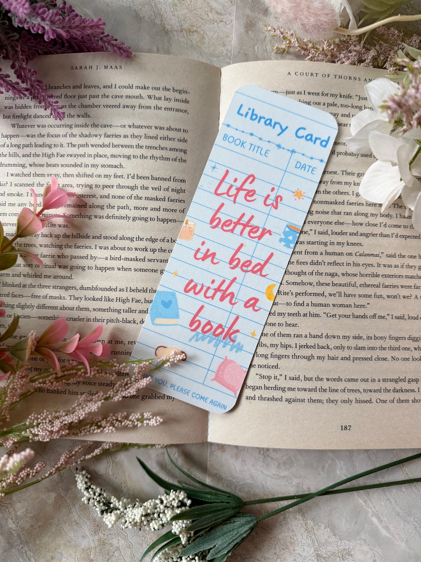 Cardstock Life Is Better in Bed Bookmark