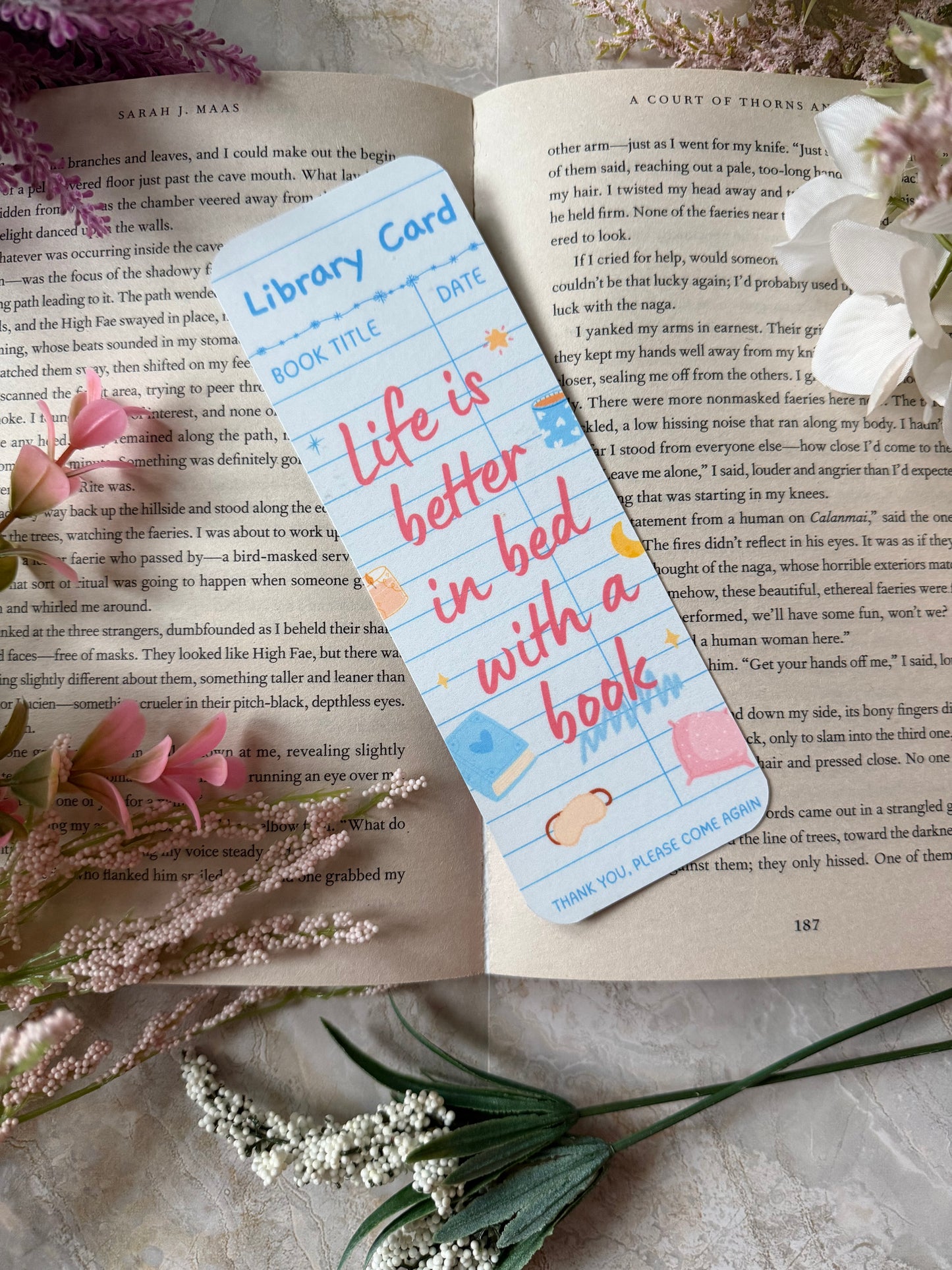 Cardstock Life Is Better in Bed Bookmark