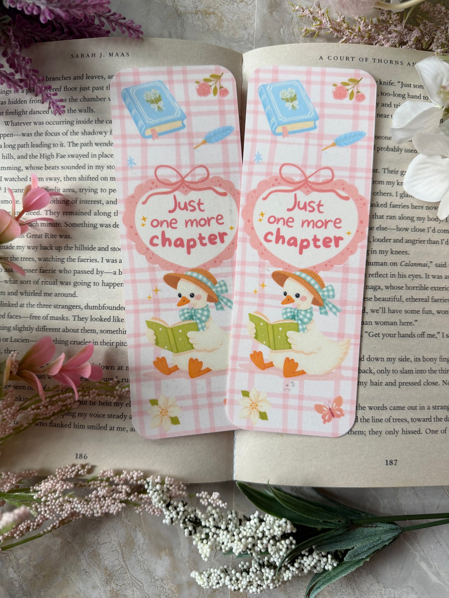 Cardstock Just One More Chapter Goose Bookmark