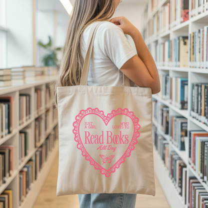Just A Girl Who Loves To Read Books All Day Tote Bag