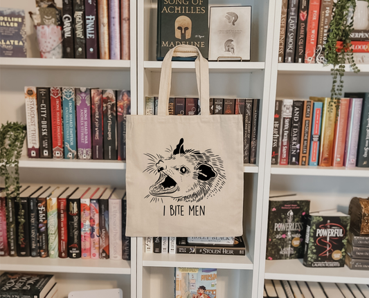 I Bite Men Tote Bag